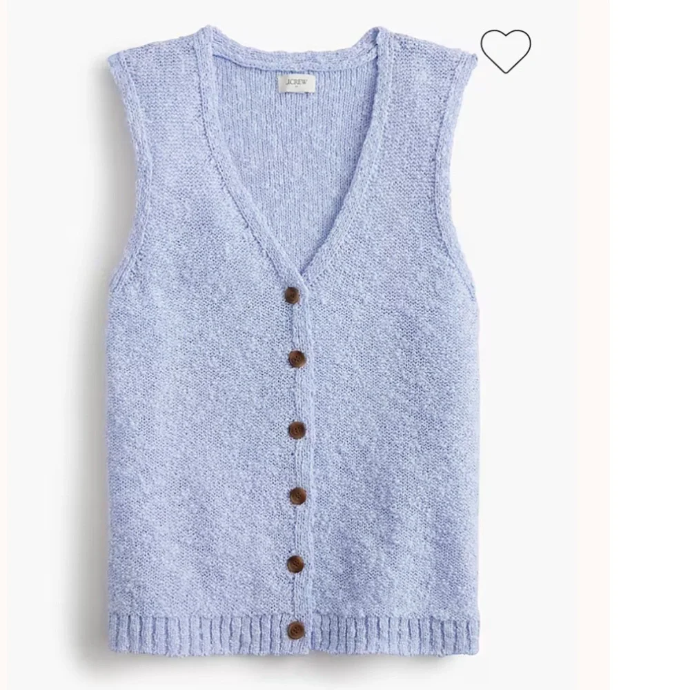 J. Crew Blue Cotton Blend V- Neck Lightweight Sweater Vest, Size XL, NWT